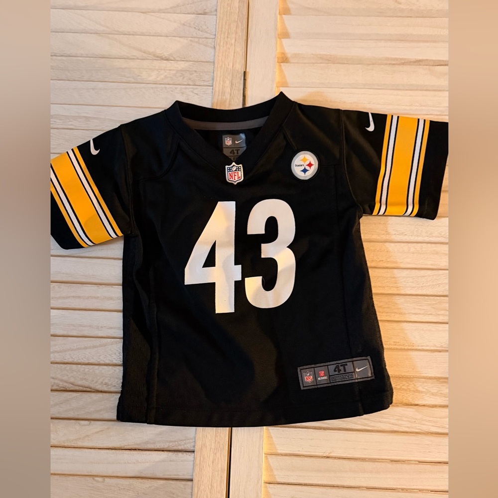 Nike Black & Yellow Kids Football Jersey #43 steelers